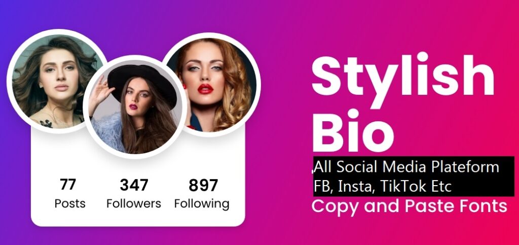 Stylish Bio of All Profiles Fb Insta TikTok